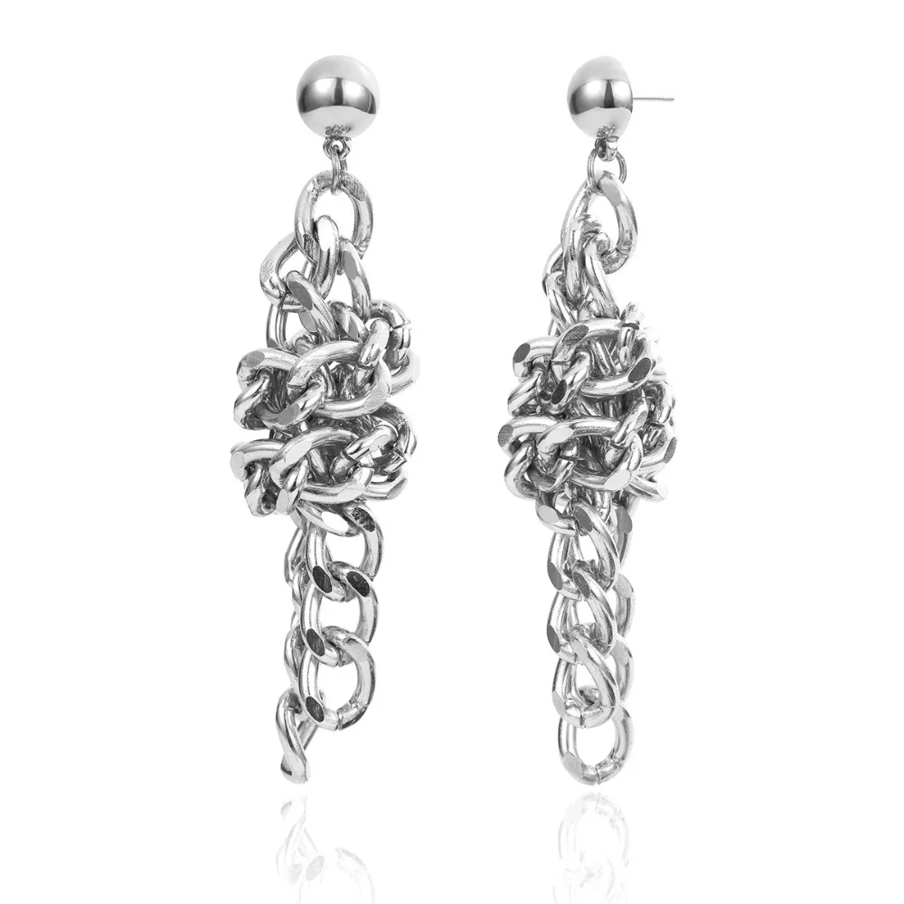 Женские крупные серьги подвески AOMU золотистые металлические с геометрической