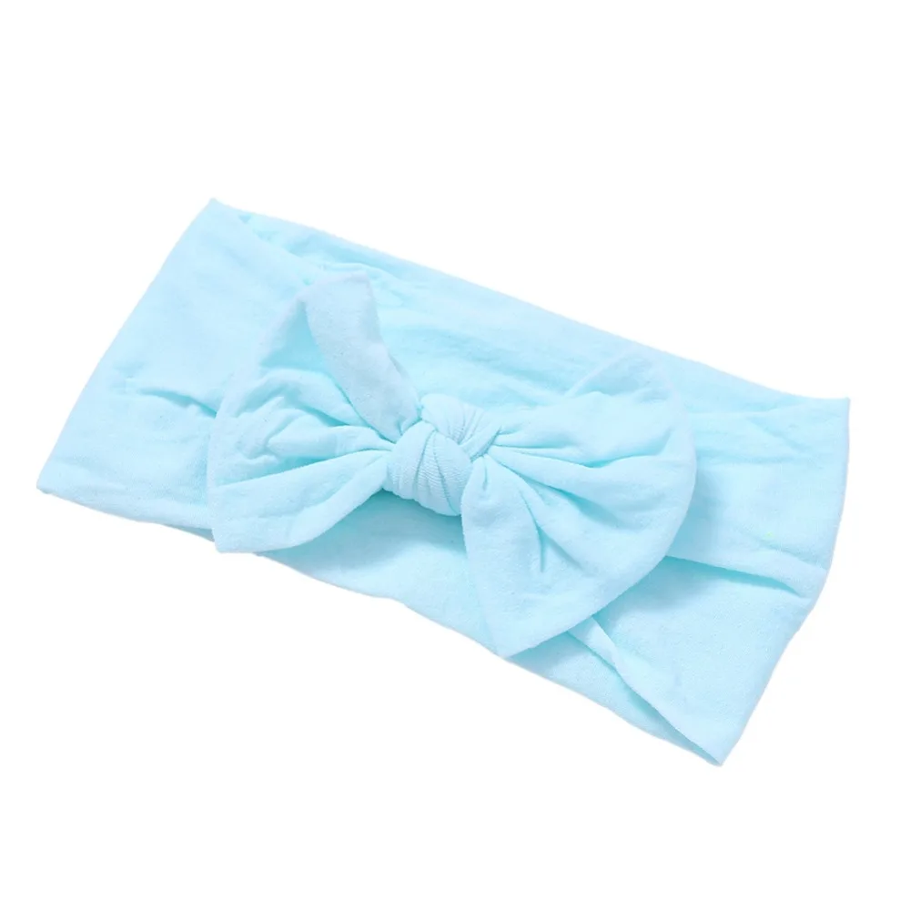 15pcs/lot Soft Topknot Bows Baby Headband Nylon Girl Hair Bands One Size Fits All Infant Accessories 15 Colors JFNY088 | Детская одежда