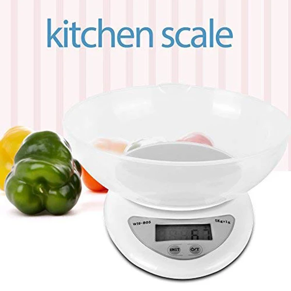 

Digital Kitchen Food Weight Scale 11LB/5kg with Removable Bowl FP8