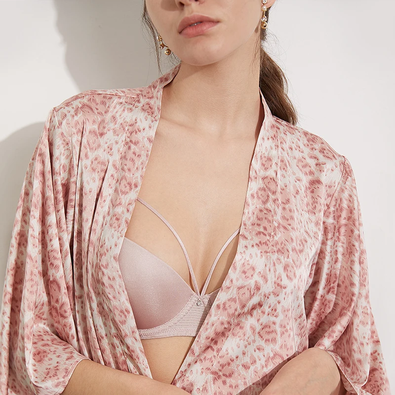 LILYMODA Новое шелковое кимоно халат женский шелковый халат для подружки невесты сексуальный леопардовый халат Атласный халат женские халаты