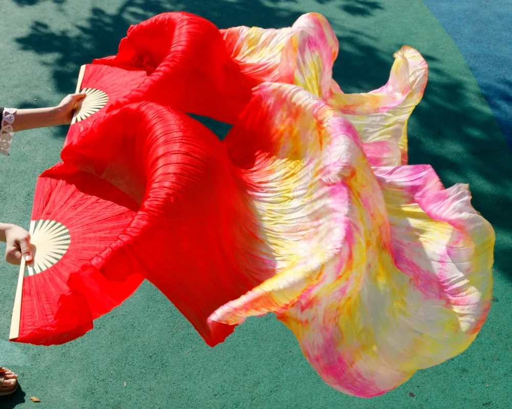

high quality Chinese silk veils dance fans Pair of belly dancing fans cheap hot red mix color sale as picture 1 pair fans
