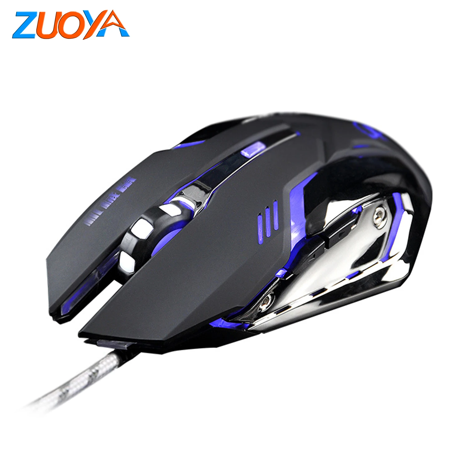 Gaming Mouse 6 Buttons Adjustable 3200DPI Optical Macro Programming wired USB Game Mouse 4 Color Breathing Variable Light Mice