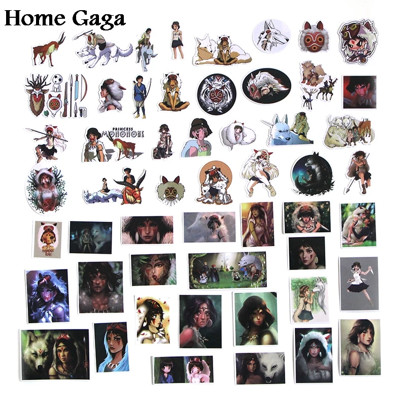 Homegaga 50 шт. Принцесса Мононоке мультфильм дети украшения наклейки для скрапбукинга альбом багаж ноутбук телефон наклейка стикеры D1529