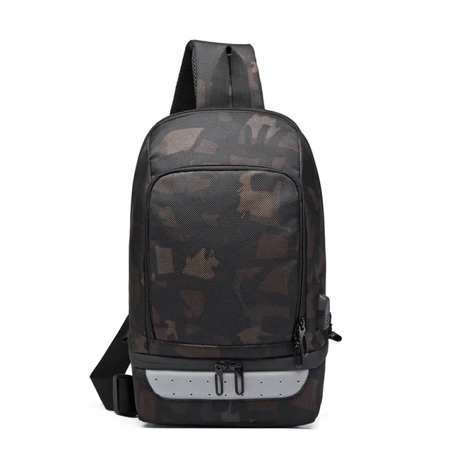 Camouflage OZUKO многофункциональные сумки через плечо для мужчин, зарядка через usb, нагрудный пакет, водоотталкивающая мужская сумка-мессенджер, повседневная сумка на плечо - Цвет: Camouflage
