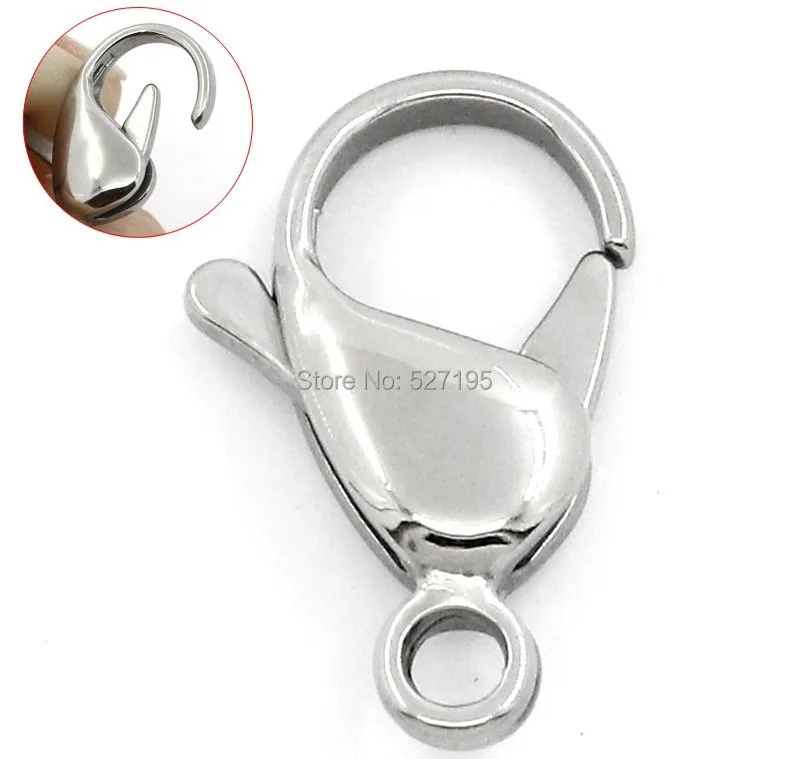 

high quality 13mm 316L stainless steel Lobster clasp hook jewelry accessories chain necklace parts