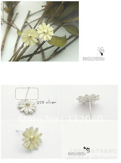2012 New Arrivals Factory Price Free shipping Daisy earrings Wholesale 10 pieces/lot|earings wholesale|earrings shoeslot baby |
