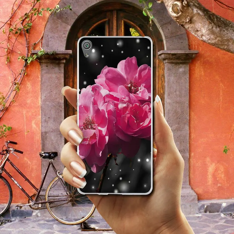 Amoled цветок силиконовый мягкий чехол TPU Чехлы для мобильных телефонов Sony Xperia XA XZ Z Z1