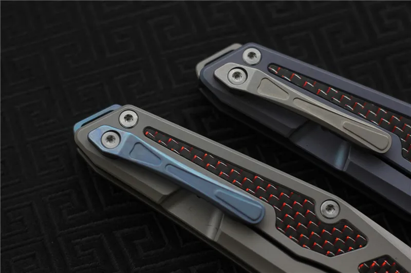 MAXACE-GLEDE алюминиевый складной нож, лезвие M390, TC4+ 3K красная ручка из углеродного волокна, карманный нож для охоты на природе, инструменты для повседневного использования