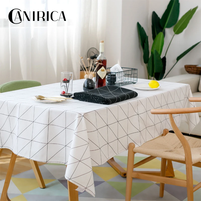 CANIRICA скатерть для кухонного стола прямоугольная скатерть домашняя декоративная черно-белая скатерть для обеденного стола Новинка