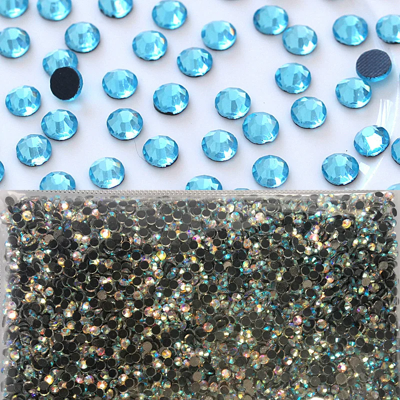 Аквамарин стразы горячей фиксации Двухслойное железо камни стекло оптом DMC