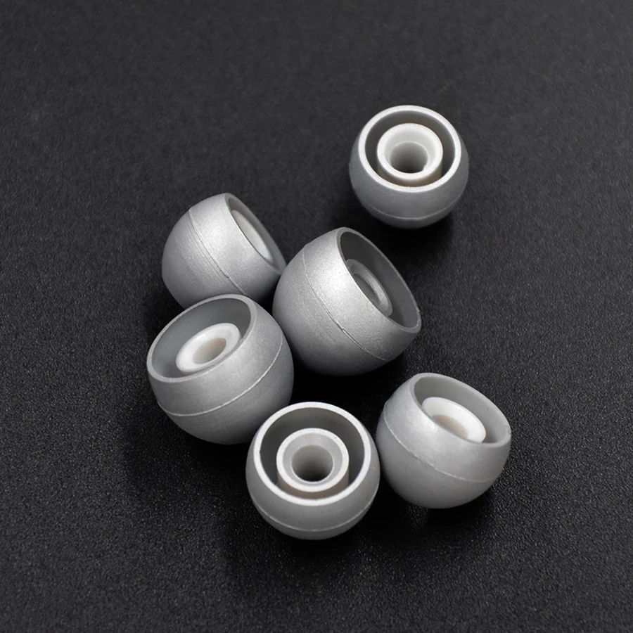 3 Pairs(6pcs) L M S In-Ear Silicone Ear Tips Metal Coated Earbuds Earphone Case Tip Universal Hat Sleeve for KZ Headset | Электроника