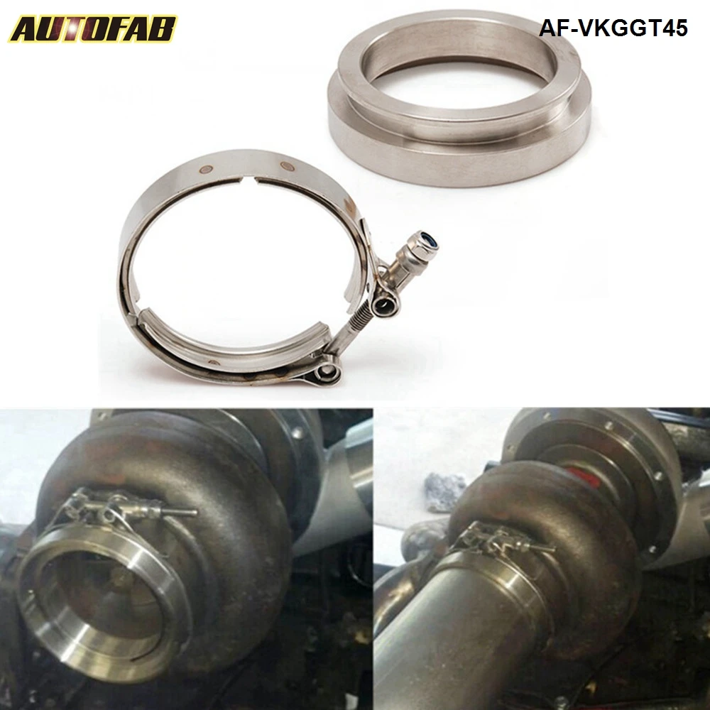 GT45 T304 нержавеющая сталь V-BAND турбо/турбонагнетатель струбцина + фланец AF-VKGGT45 |