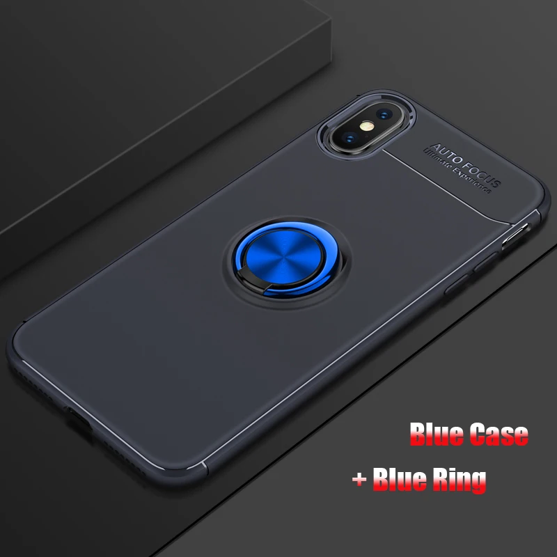 Для iPhone 5 5S SE 6 6s 7 8 Plus X XS MAX XR магнитный держатель TPU металлический Автомобильный Кронштейн кольцо силиконовый резиновый мягкий чехол 8 7 Plus