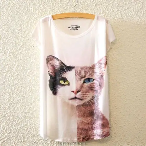 2018 Fashion Summer Women Casual Loose Short Sleeve O-Neck Animal Various Printing Top Ladies Print T-Shirt | Женская одежда
