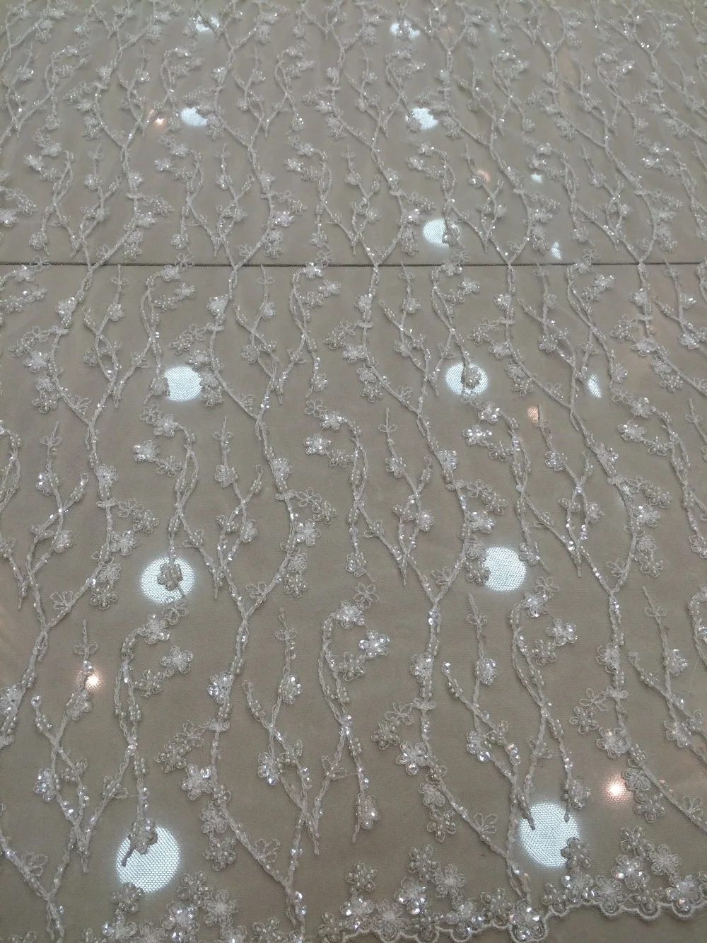 5 ярдов сухие кружева со стеклянными бусинами Высококачественная стандартная