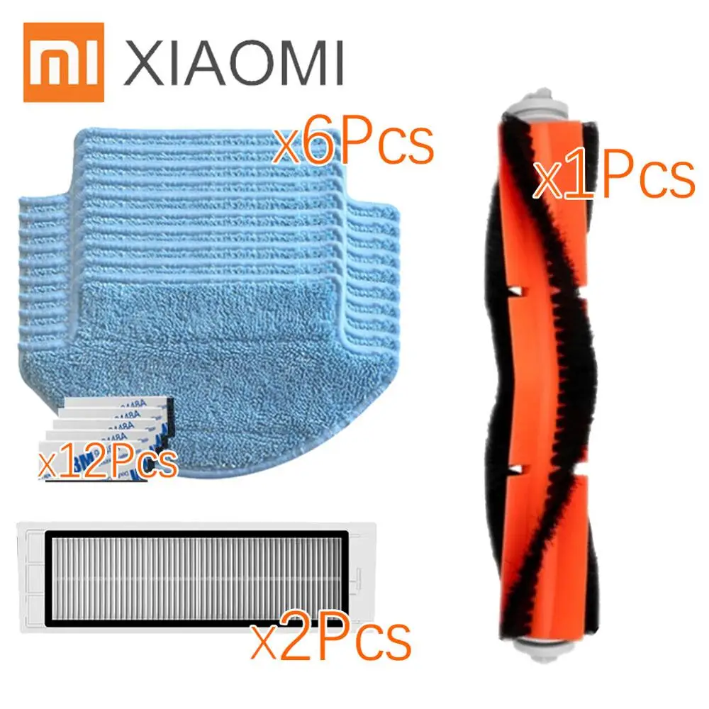 Новейшая Замена для Xiaomi Mi Запчасти для робота-пылесоса основная рулонная щетка hepa фильтр, боковая щетка для швабры Волшебная паста - Цвет: 9Pcs a lot