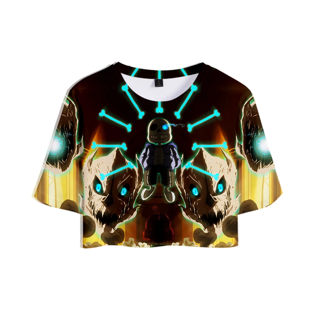 Undertale 3D Printed Fashion Women Crop Tops Casual Summer Short Sleeve T-shirt 2019 Hot Sale Streetwear T shirt | Женская одежда