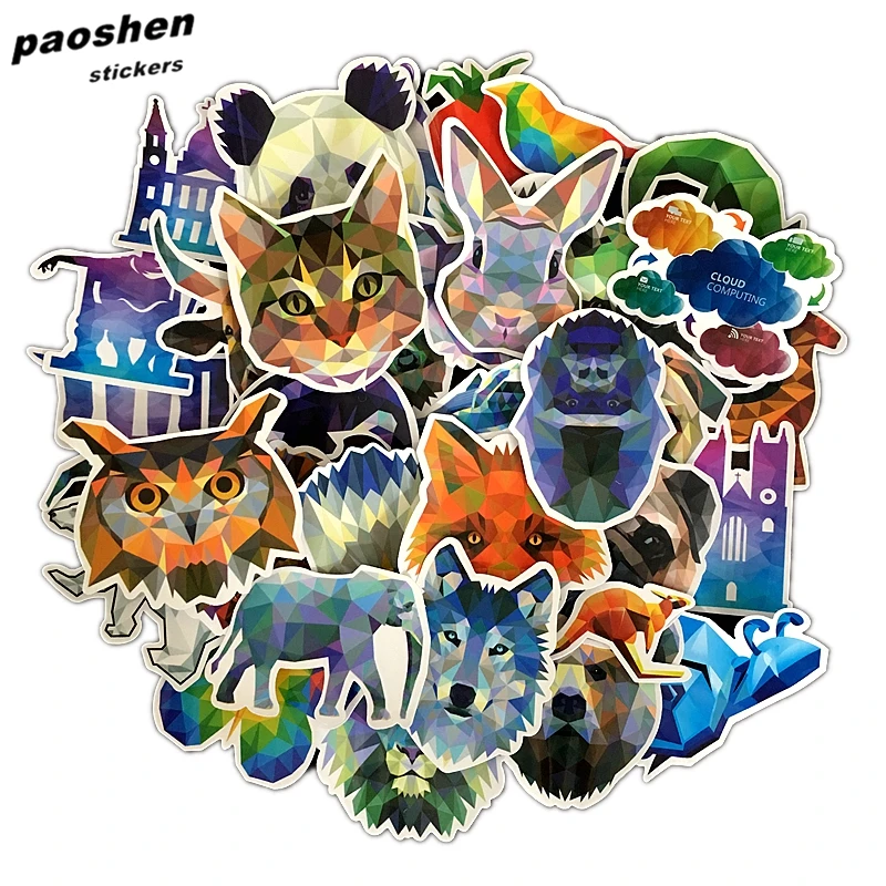 35 шт./лот водонепроницаемые наклейки из ПВХ с алмазными животными для ноутбука