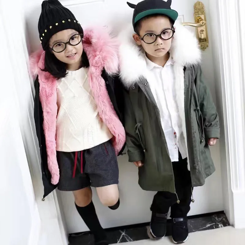 You children fur from the stars detachable 2018 upgrade new baby's parent-child military coat | Женская одежда