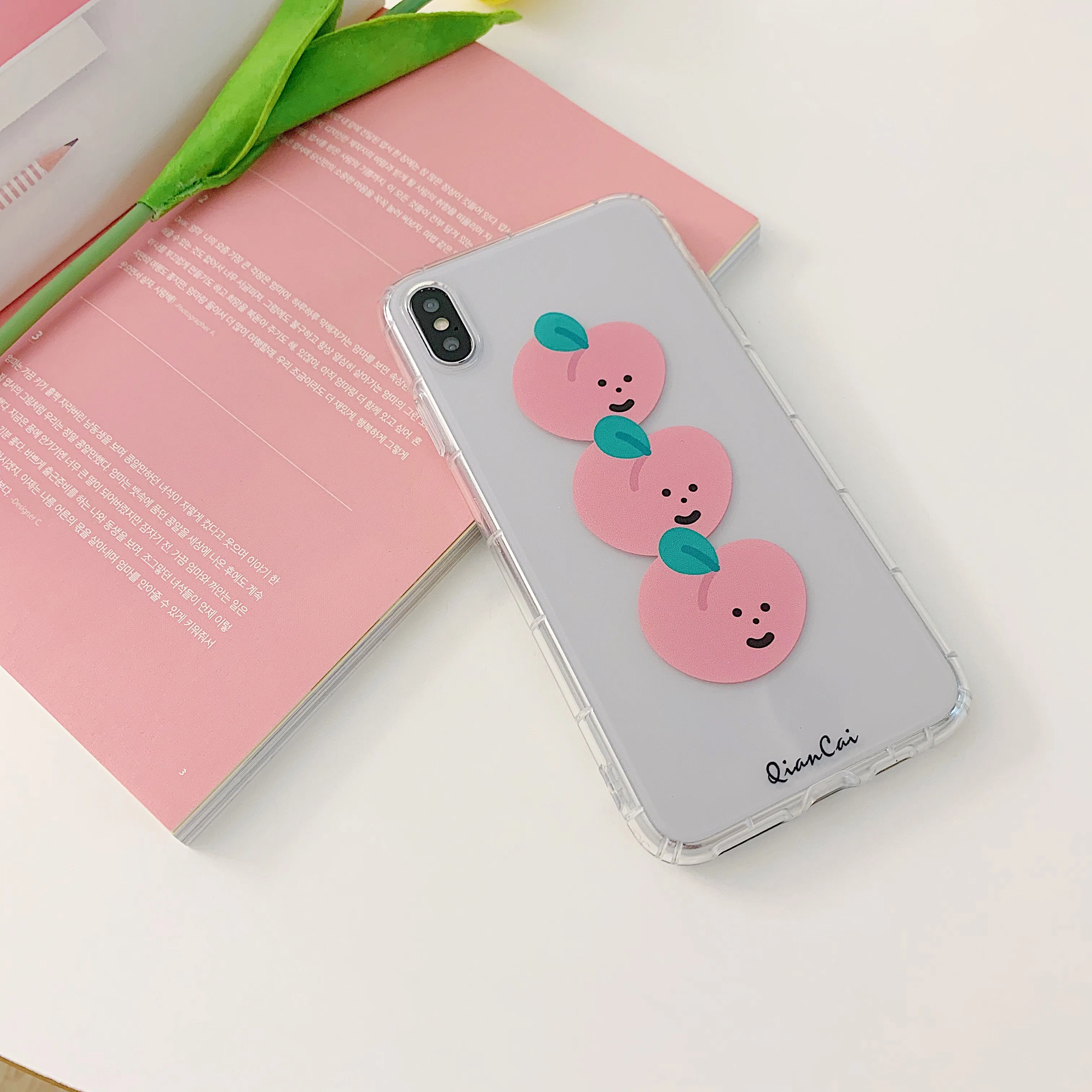 Милый розовый персиковый чехол для телефона с рисунком медведя iphone 7 8 6 6S Plus