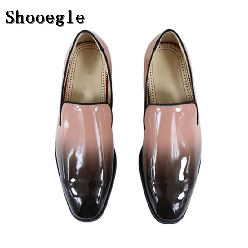 SHOOEGLE/высококачественные мужские туфли для вечеринок Цвет черный розовый Кожаные