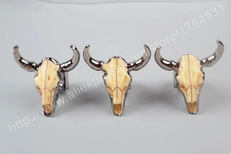 BOROSA Longhorn кольцо из смолы с рогом, золото/серебро/пистолет черный цвет буйвол бык кольца модные украшения для вечерние G1068
