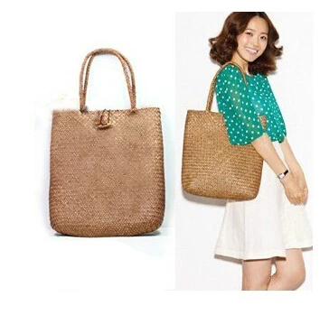 HOT!!!new fashion handbags The most simple mat grass woven straw bags arts and crafts natural weave bag beach | Багаж и сумки