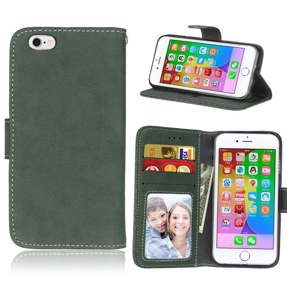 Чехол бумажник из искусственной кожи с откидной крышкой и держателем для карт