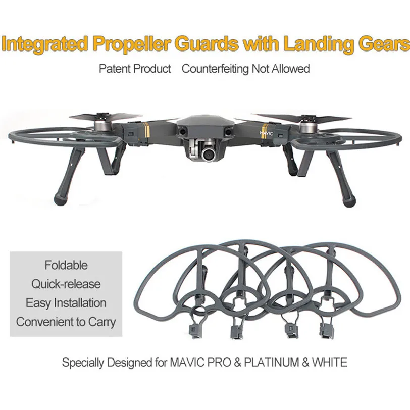 4 шт. защита пропеллера + расширенные опорные ножки комплект с защитой для DJI MAVIC PRO