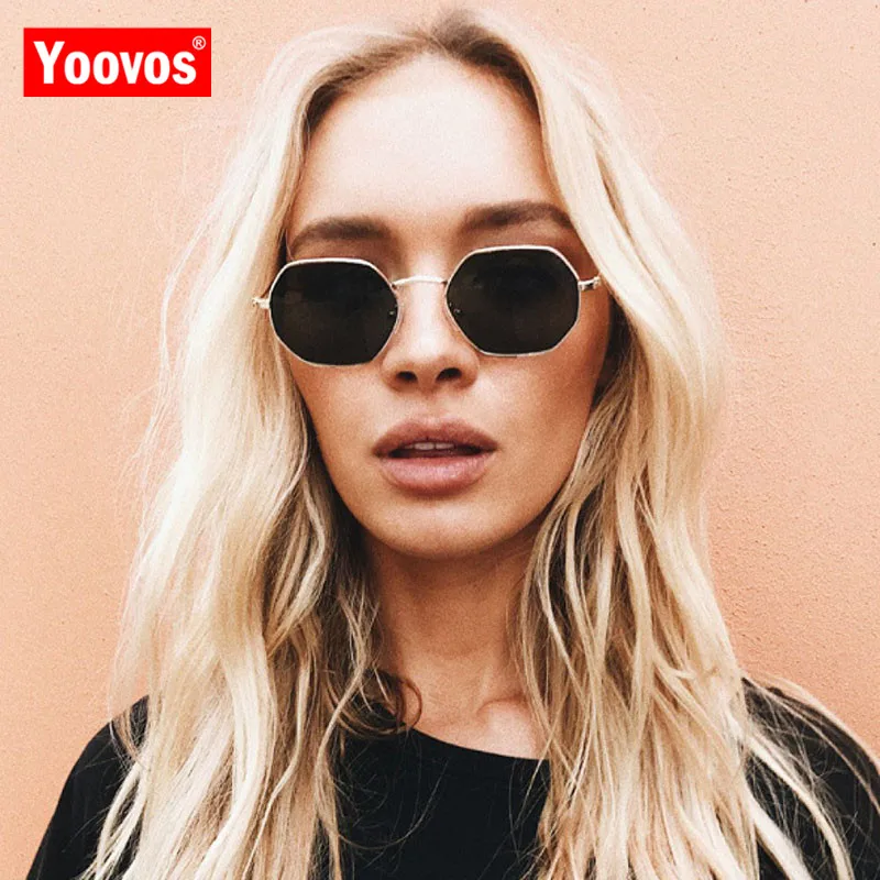 Yoovos 2021 Модные женские шестигранные солнцезащитные очки брендовые дизайнерские