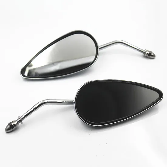 Pair Chrome CNC Aluminum Custom Mirrors Motorcycle For Harley Chopper Cruiser FXSTC XL1200V Road King FLTRX FXSB|mirror motorcycle|aluminium