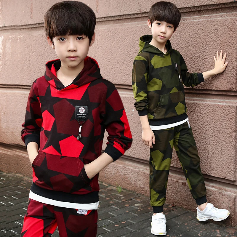 Kids Clothing Autumn Boys Sets Camouflage Clothes Boy Teenager Tracksuit Children Sports Suits | Детская одежда и обувь