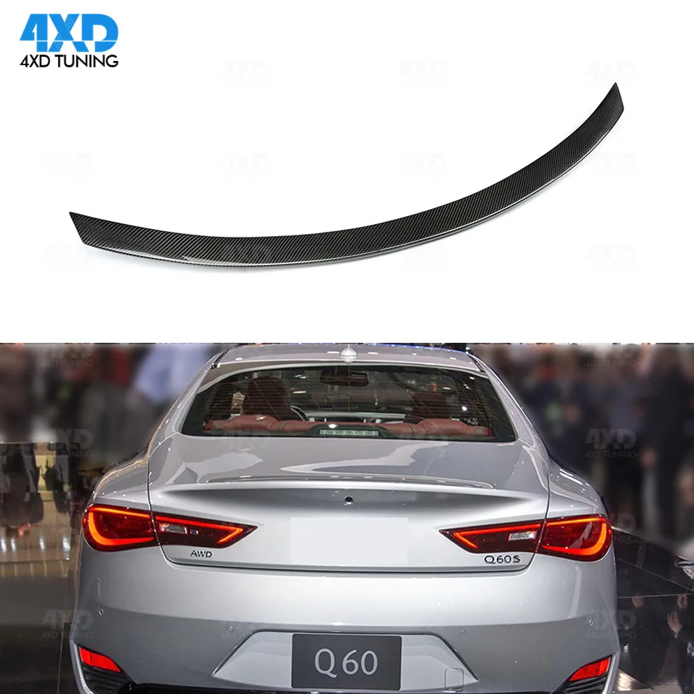 Q60 УГЛЕРОДНЫЙ спойлер оригинальный стиль для Infiniti Q60S 2016 2017 2018 2019 задний бампер