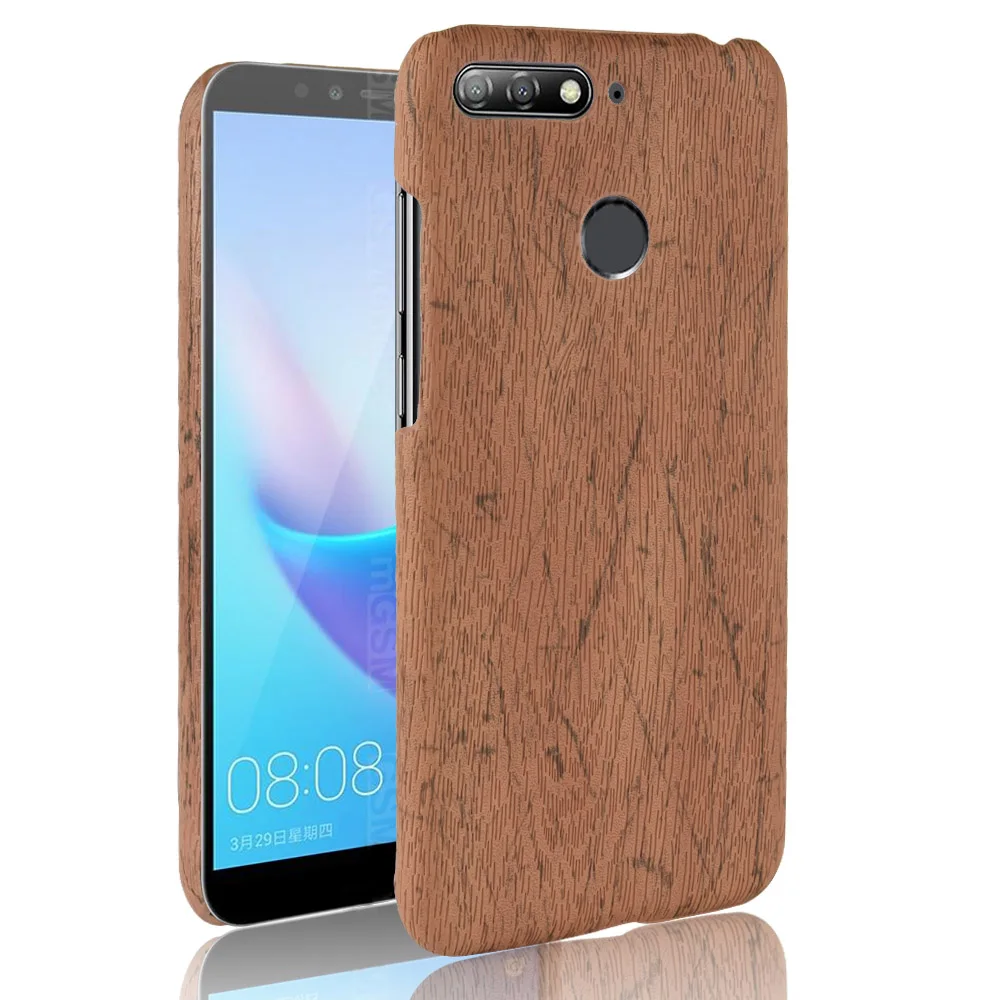 Y6 Prime 2018 Luxury Woodern Skin Retro Leather Case For Huawei Honor Cover leather Hard Shell Back Phone Cases |