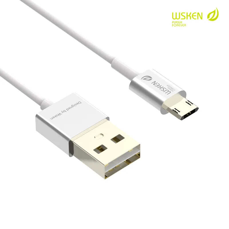 Wsken Двусторонняя Micro USB быстрая зарядка из металла кабель синхронизации данных