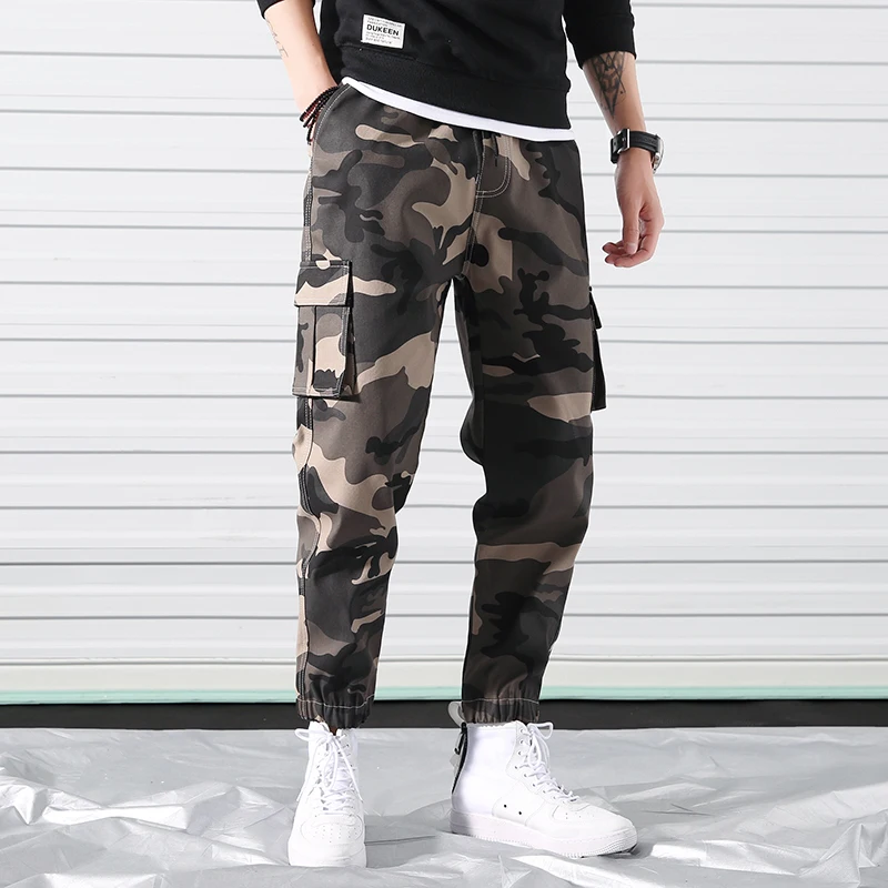 Бесплатная доставка 2019 Новое прибытие мужские боковые штаны карго с карманами