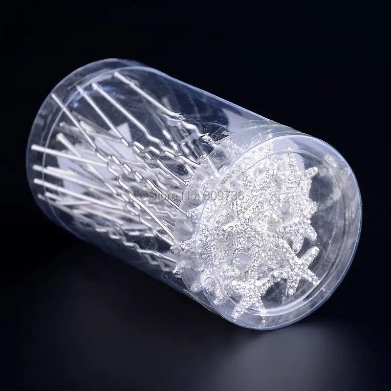 Заколки для волос с кристаллами в виде морской звезды 20 шт.