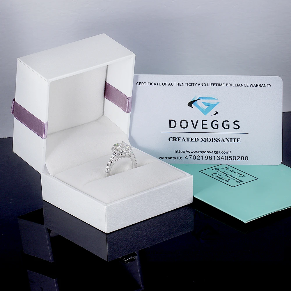 Женское кольцо для помолвки DovEggs золотое или желтое 1ct 6 5 мм F Color Lab Created