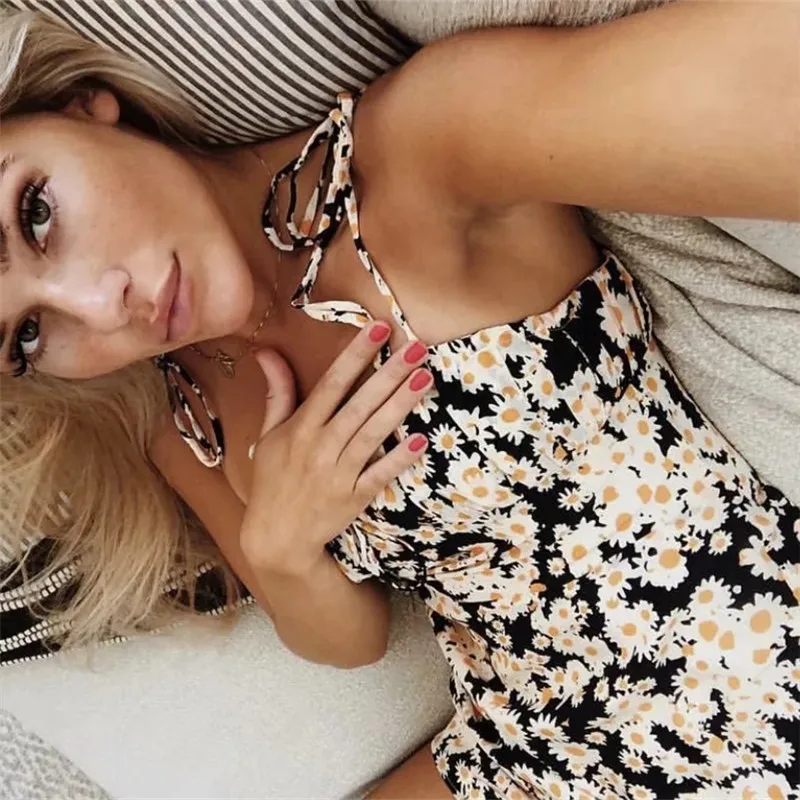 Женское платье с цветочным принтом на подтяжках новое ретро платье|Женские