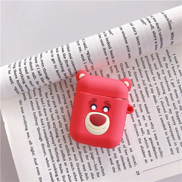 Для Apple Airpods Bluetooth сумка для наушников коробка Улица Сезам Человек-паук стежка медведь утка из мягкого силикона с узором чехол - Цвет: 6
