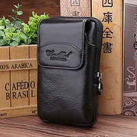 hot sale genuine leather belt fanny pack hip bum purse real cowhide men mobile pouch cell phone case skin cover waist bags