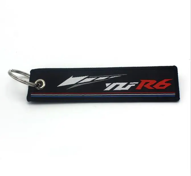 YZF R6 Для Yamaha YZF R1 R3 R6 R15 R1M R125 R25 модные брелок в виде мотоцикла тканые бирка кольца для ключей этикетка цепи черный Автомобильный брелок для ключей мотор - Цвет: YZF R6