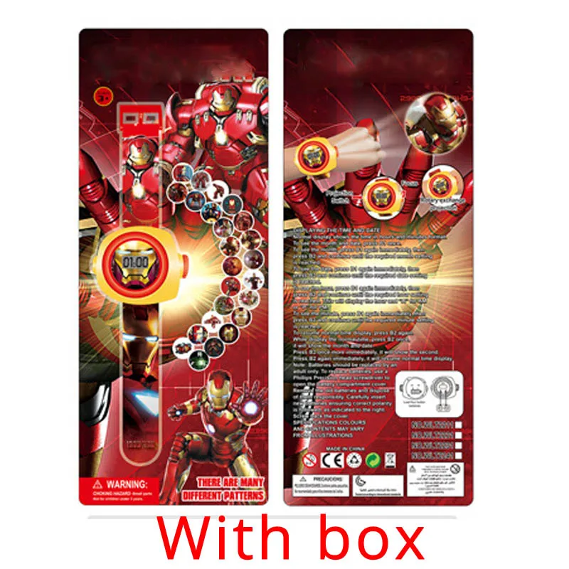 GT with box JOYROX принцесса Человек-паук детские часы проекция мультфильм шаблон Цифровые Детские часы для мальчиков девочек светодиодный дисплей часы Relogio - Цвет: GT with box