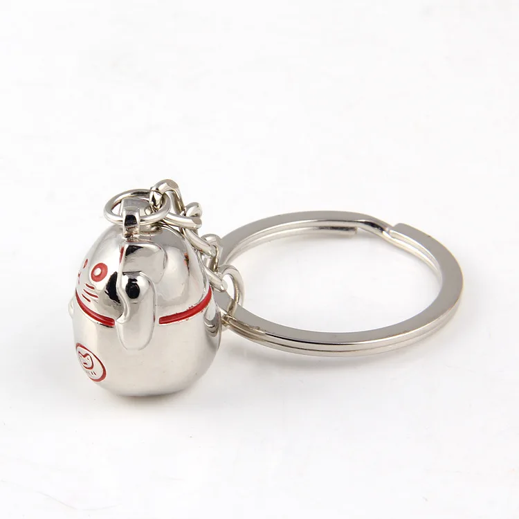Модный эмалированный брелок для ключей Lucky Cat со стразами из сплава женщин