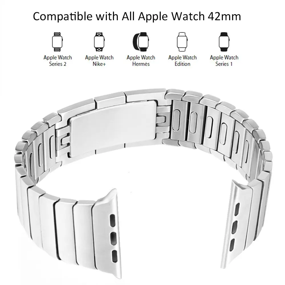 Модные наручные часы для apple watch series 5 4 3 2 1 ремешок из нержавеющей стали для iwatch edition 38 4 42 44 мм браслет