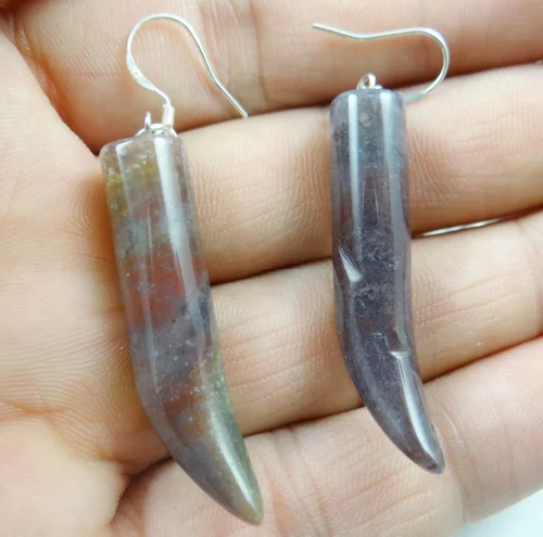 Серьги-подвески тигровый глаз с опалом | Украшения и аксессуары