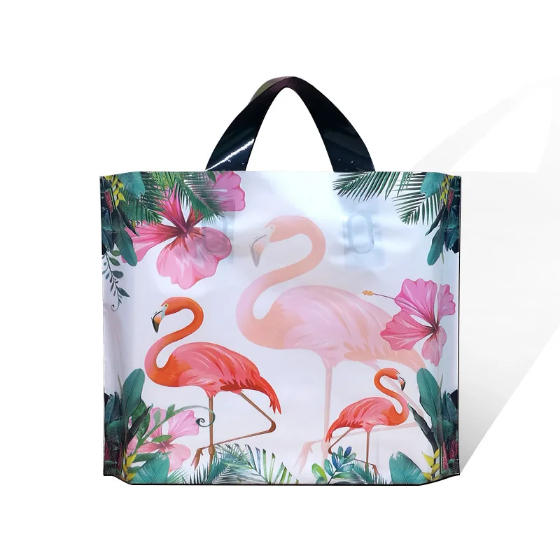 50pcs Christmas Decoration Flamingo Plastic Bag Party Gift Bag Clothing Shopping Bag for christmas Gift Bag