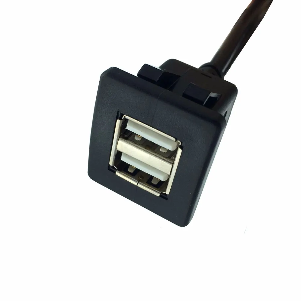 Удлинитель с двумя USB портами для монтажа на панели автомобиля лодки