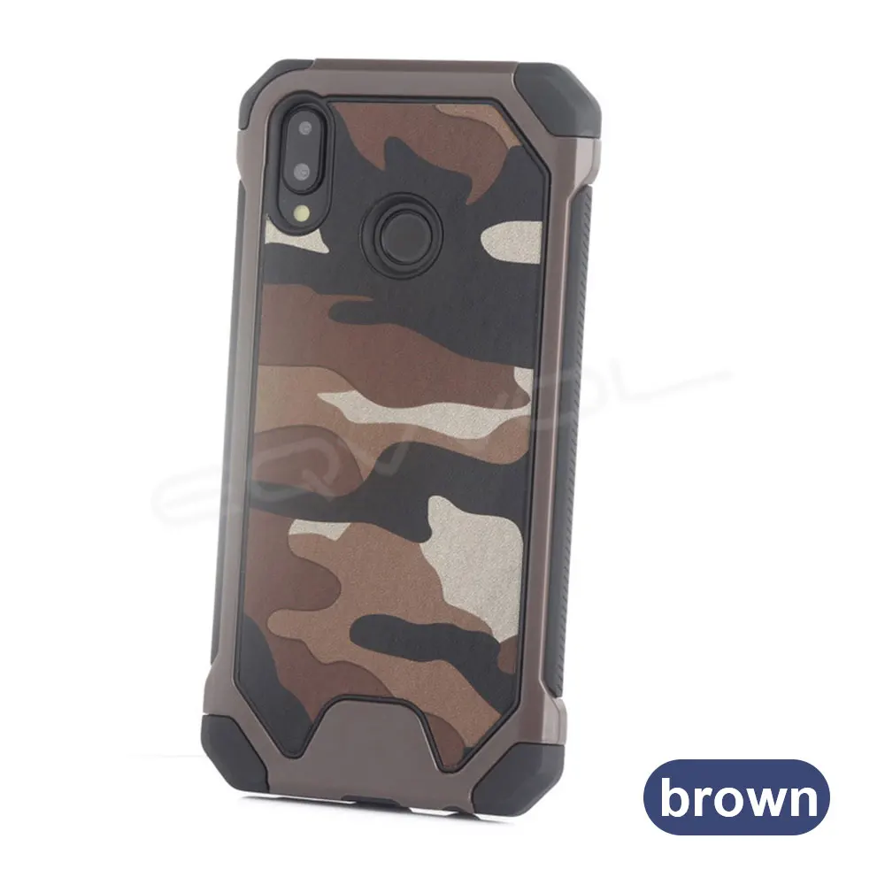 Eqvvol три в одном армейский зеленый Камуфляжный Модный чехол для huawei P20 P10 P9 P8 Lite P9 Plus Мягкий ТПУ силиконовый чехол для телефона s - Цвет: Brown
