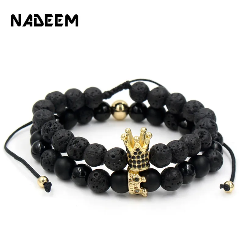 Новые плетеные браслеты 2 шт./компл. пары из искусственных фианитов классические